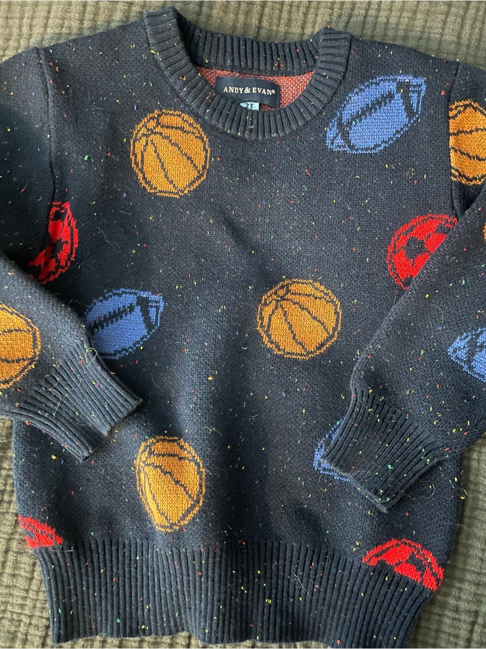 Andy & Evan Toddler Boys Sports Print Knit Pullover Sweater - Size 2T NWOT